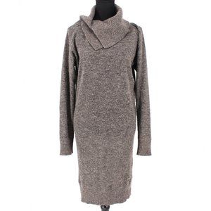 Giorgio Armani Jeans Grey Alpaca Blend Layered Cowl Neckline Sweater Dress M 42